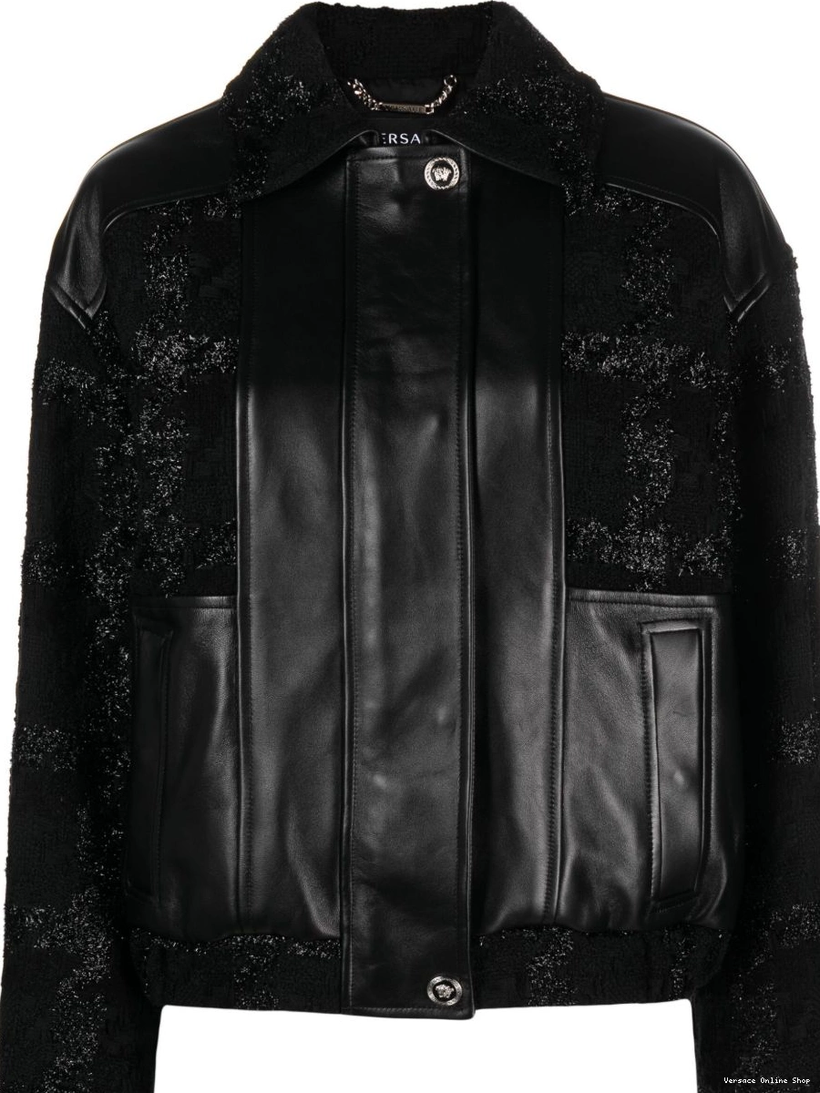 jacket glittered Versace bomber leather Women 0706